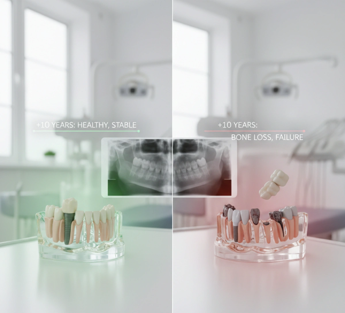 ปลูกกระดูกฟัน vs ไม่ปลูก: เทียบความแตกต่างของผลลัพธ์ในระยะยาว 10 ปี